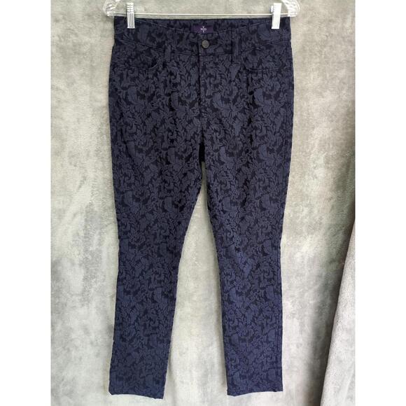NYDJ Denim - NYDJ Jeans Womens 4P Petite Moody‎ Floral Print Legging Elegant Classic Timeless